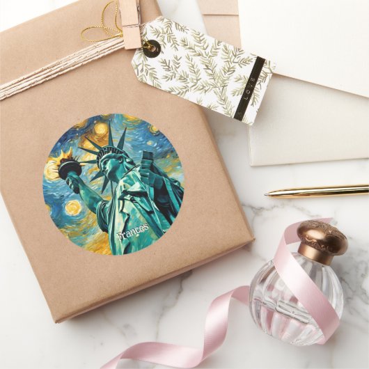 自由印象主義の像 ラウンドシール (ギフト)