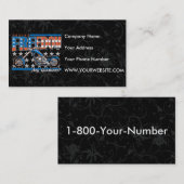 自由周期の米国旗のペンキのオートバイ 名刺 (正面/裏面)