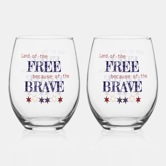 自由地の勇者 ステムなしワイングラス (裏面)