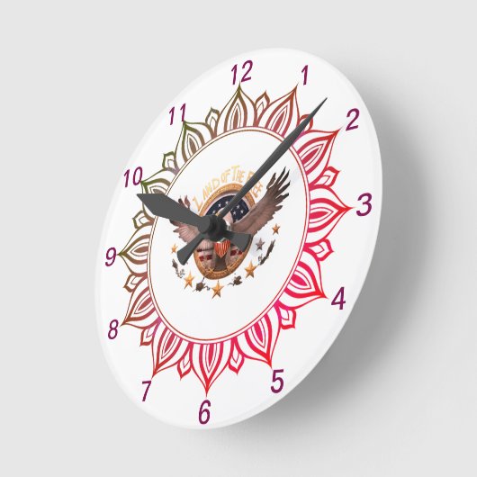 自由地 ラウンド壁時計 (傾斜)