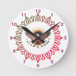 自由地 ラウンド壁時計