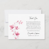 自由奔放なピンク色の花正教会の葬儀 サンキューカード (正面)