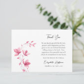 自由奔放なピンク色の花正教会の葬儀 サンキューカード (スタンド正面)