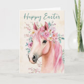 自由奔放な馬かわいらしフローラ復活祭 シーズンカード (正面)