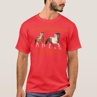 自由奔放な馬好きのための乗馬スポーツギフト 馬ギフト Tシャツ
