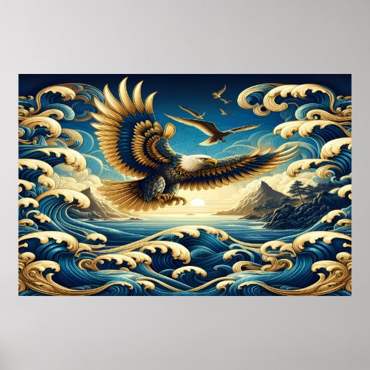 自由威厳のあるを誇らしげに示すワシ ポスター (正面)