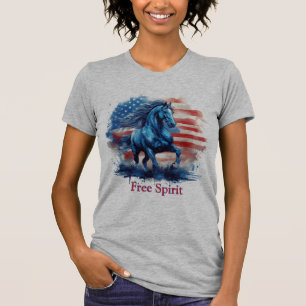 自由心情愛国の馬 Tシャツ