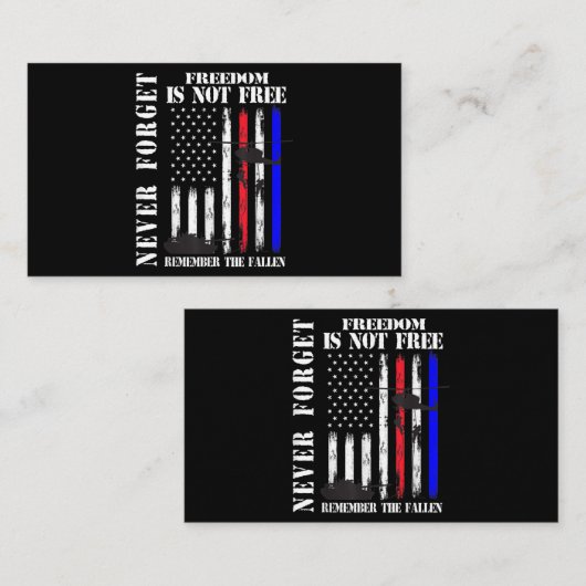 自由忘れは自由ではない退役軍人記念d 名刺 (正面/裏面)
