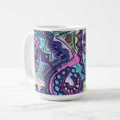 自由意志 - 手描きの抽象芸術 コーヒーマグカップ (正面左)