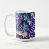 自由意志 - 手描きの抽象芸術 コーヒーマグカップ (左)