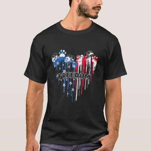 自由愛国的なアメリカ国旗7月4日Cel Tシャツ (正面)