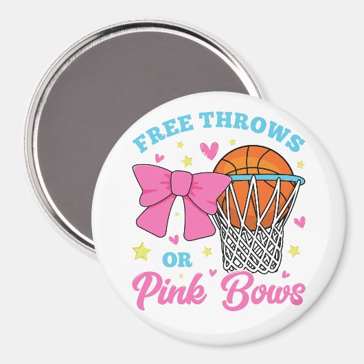 自由投げまたはピンクの湾曲円 マグネット (正面/裏面)