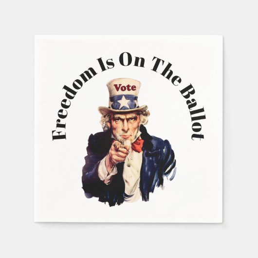 自由投票は2026年 スタンダードカクテルナプキン (正面)