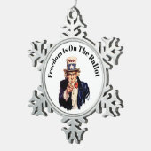 自由投票は2026年 スノーフレークピューターオーナメント (右)