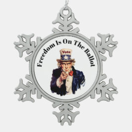 自由投票は2026年 スノーフレークピューターオーナメント