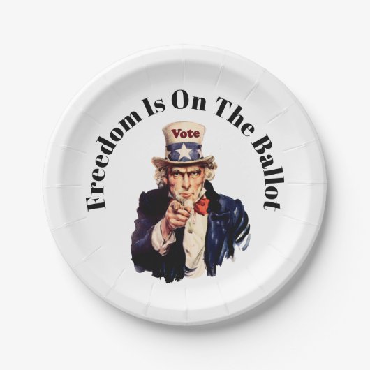 自由投票は2026年 ペーパープレート (正面)