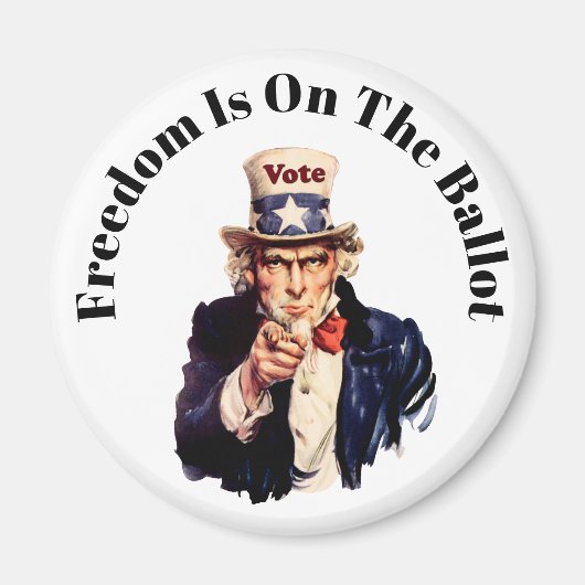 自由投票は2026年 マグネット (正面)