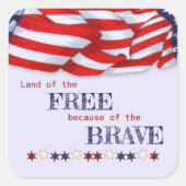 自由掩蔽壕の愛国的な地カラフル スクエアシール (正面)