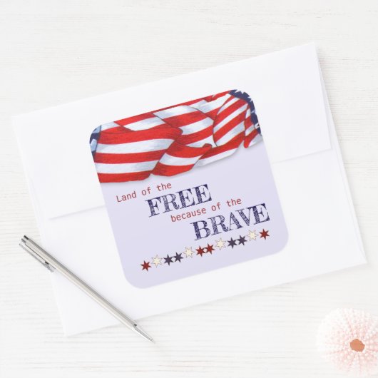 自由掩蔽壕の愛国的な地カラフル スクエアシール (封筒)