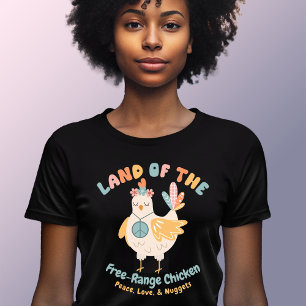 自由放飼のチキンのレトロランド Tシャツ