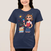 自由教えと風味と – 7月4先生 トライブレンドＴシャツ (正面)