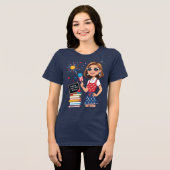 自由教えと風味と – 7月4先生 トライブレンドＴシャツ (正面全面)