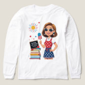 自由教えと風味と – 7月4先生 トライブレンドＴシャツ (デザイン正面)