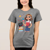 自由教えと風味と – 7月4先生 トライブレンドＴシャツ (正面)