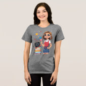 自由教えと風味と – 7月4先生 トライブレンドＴシャツ (正面全面)