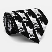 自由文様白黒エレガント像 ネクタイ (ロール)