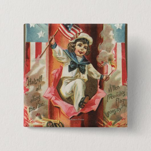 自由旗が通過する時 缶バッジ (正面)