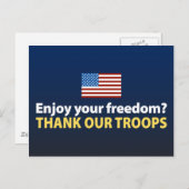 自由楽しむか?感謝してい軍 ポストカード (正面/裏面)