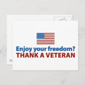 自由楽しむか?感謝してい退役軍人。 ポストカード (正面/裏面)