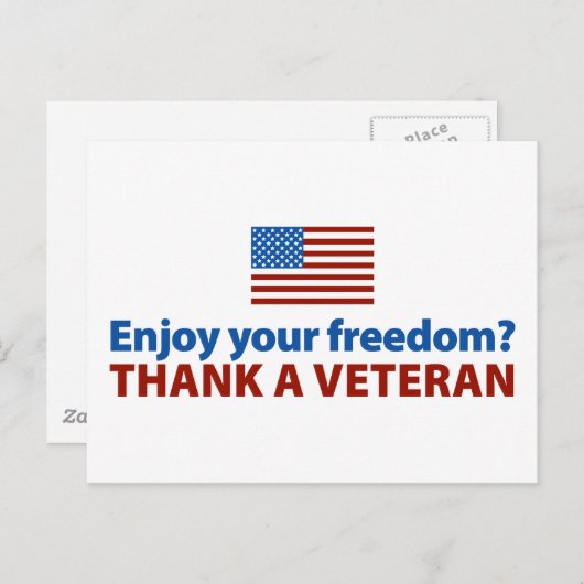 自由楽しむか?感謝してい退役軍人。 ポストカード (正面/裏面)