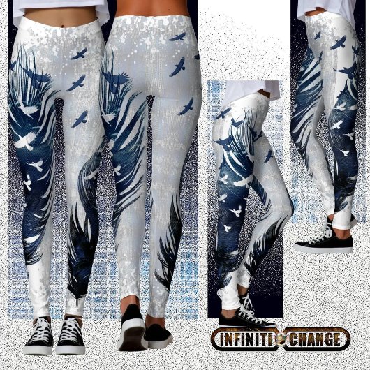 自由生まれになる |デニムグランジテクスチャイーグルス レギンス