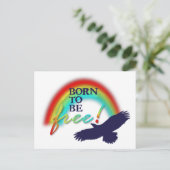 自由生まれになる |背景の透明 ポストカード (スタンド正面)