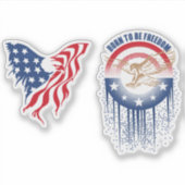 自由生まれになる | 4"x 4" – 光沢(透明) シール (正面)