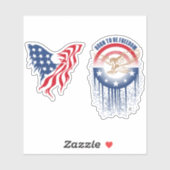 自由生まれになる | 4"x 4" – 光沢(透明) シール (シート)