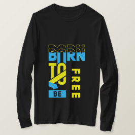 自由生まれタイポグラフィ Tシャツ