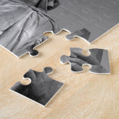 自由白黒像ニューヨーク ジグソーパズル (側面)