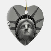 自由白黒像ニューヨーク セラミックオーナメント (右)