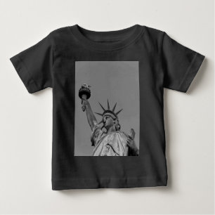 自由白黒像ニューヨーク ベビーTシャツ