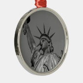 自由白黒像ニューヨーク メタルオーナメント (右)