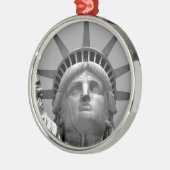 自由白黒像ニューヨーク メタルオーナメント (左)