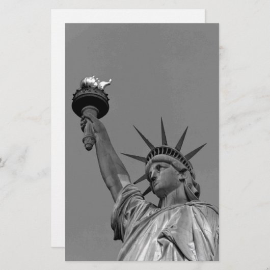 自由白黒像ニューヨーク 便箋 (正面/裏面)