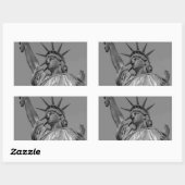 自由白黒像ニューヨーク 長方形シール (シート)