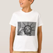 自由白黒像ニューヨーク Tシャツ (正面)