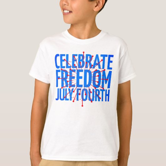 自由祝7月4日キッズシャツ Tシャツ (正面)