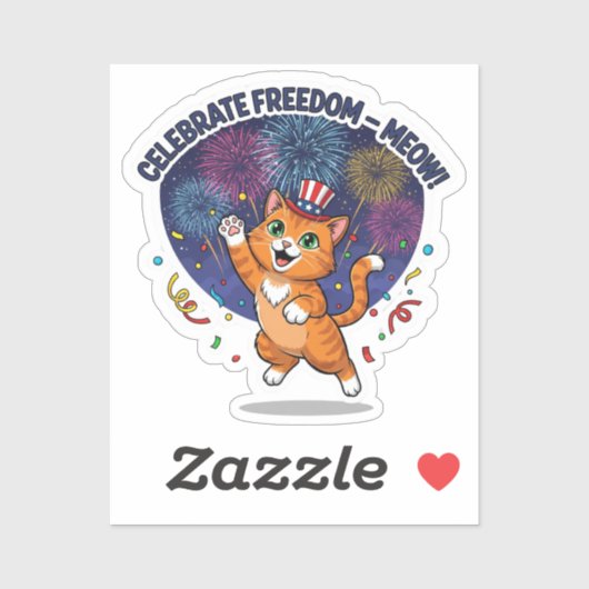 自由祝 – ニャー!愛猫 シール (シート)