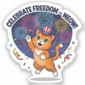 自由祝 – ニャー!愛猫 シール (正面)